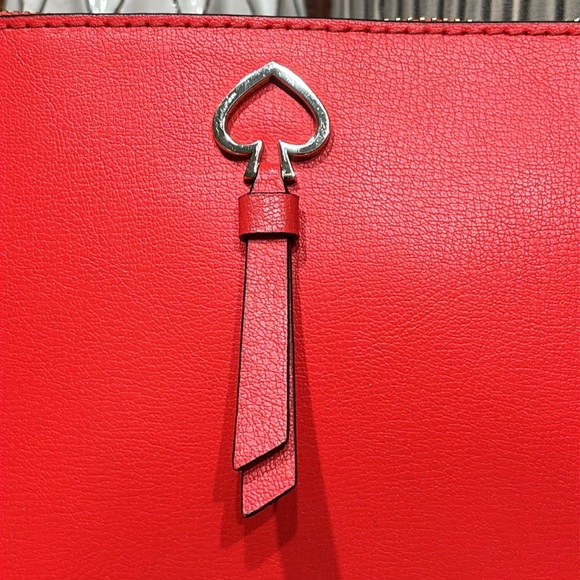 EUC Kate Spade Bright Red Adel Medium Zip Top Crossbody Adjustable Strap - Picture 3 of 16